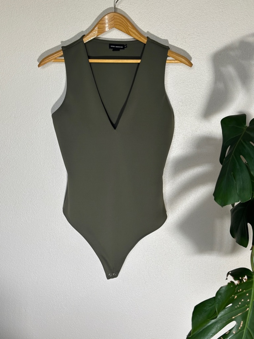 Good American Olive Green Sleeveless Bodysuit